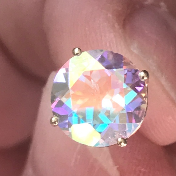 14KT Gold and Rainbow Topaz Earrings - Picture 2 of 8